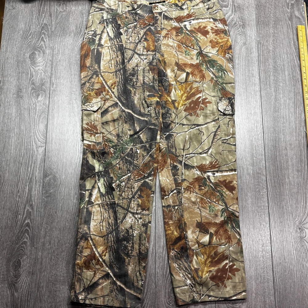 Vintage Real Tree Camo Cargo Pants Hunting Streetwear Hype 36 32 Adjustable Y2k